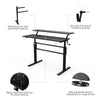 Two-Tier Sit to Standing Desk Height Adjustable Laptop Table w/Crank Handle Home