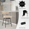 Set of 2 Bar Stools 360° Swivel Padded Counter Height Chair Kitchen Dining Stool