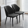 2 x Dining Chairs PU Set Padded Seat Metal Leg Kitchen Chair Home Office
