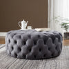 70cm Chesterfield Coffee Table Velvet Upholstered Tufted Round Stool Footstool