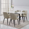 2* Cream Faux Leather Dining Chairs Metal Leg Padded Seat Kitchen Dining Room