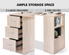 Large Computer Desk With Shelves & Drawers PC Writing Study Table Home Office