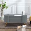 100cm Rectangular Ottoman Footstool Velvet Upholstered Stool w/Golden Metal Legs