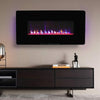 Freestand 42'' Wall Mounted LED Fireplace Log Crystal Pebbles Flame & Backlight