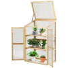 Mini Wooden Cold Frame Greenhouse Outdoor 3-Tier Raised Flower Planter Shelf