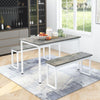 Industrial Wooden Dining Table Set 2 Bench Home Kitchen Furniture Patio Outdoor