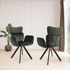 2PC Ergnomic Fabric Accent Arm Chairs Dining Kitchen Living Room w/ Steel Leg