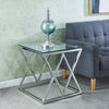 Tempered Glass Tea Coffee Table Side Small End Stand Teapoy Desk Metal Pedestal