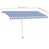 Freestanding Manual Retractable Awning 400x300 Blue/White V3P9