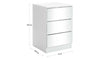 3 Drawer Bedside Table - White & Mirrored