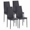 4x Black Faux Leather Dining Chairs&Black Tempered Glass Dining Table Dining Set