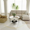 Chic Round Marble Coffee Tea Table Living Room Center Table with Storage Shelf
