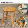 Small Wood Stool Rustic Bamboo Bench Round Footstool Bedroom Kitchen Chair