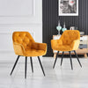 2/4PCS Dining Chairs Set Velvet Padded Seat Metal Leg Kitchen ArmChairs Office