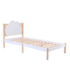 Wooden Bed Frame 3ft Single Size Kids Bed with 2 Storage Drawers Cloud Headboard