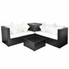 14 Pcs Rattan Garden Sofa Set Chairs Sofa Dining Table W/ Storage Box Black O1N6