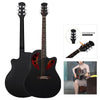 New 41 inch Cutawary Acoustic Guitar Spruce Top Grape Hole Round Back Black