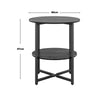 2 Tier Small Sofa Side Table Coffee End Round Black Shelf Living Room Bedroom