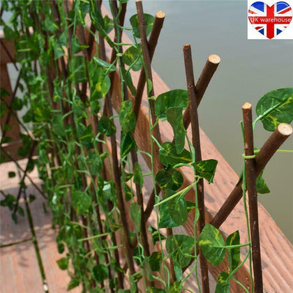 Garden Screening Expanding Trellis Fence Privacy Screen Artificial Ivy Leaves7