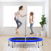 Double Foldable Jumping Fitness Kids Trampoline Rebounder w/ Adjustable Handrail