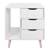 Bedside Table Cabinet Small Side End Table Nightstand 3 Drawers Storage Organize