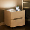 Set of 2 LED Bedside Cabinet Table Wireless Charging 2 Drawer Bedroom Nightstand