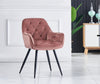 2/4PCS Dining Chairs Set Velvet Padded Seat Metal Leg Kitchen ArmChairs Office