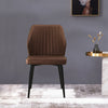 Set of 2 Faux Leather/Suede Dining Chairs Metal Legs Reception Restaurant Chair