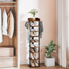 Vertical Shoe Rack 9 Tier Narrow Shoe Shelf Storage Organizer with Hooks