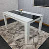 Dining Table Set and 6 4 black white Leather chairs kitchen table set of 4 or 6