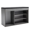 Wooden Shoe Bench with Cushion Shoes Storage Bench Padded Seat Shelves Drawers