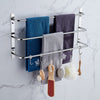 3 Tier Chrome Plated Wall Mount Towel Rail Bathroom Hanging Rack Holder Storage