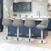 3 x Grey Bar Stools Faux Leather, Milan set of 3 Barstools Kitchen Breakfast Bar