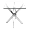 Dining Table and 2/4/6 Chairs Set Tempered Glass PVC Leather Rectangle White NEW