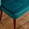 Set of 2 Velvet Dining Chairs Dinning Room Accent Side Chairs w/ Metal Leg Green