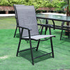 Outdoor Garden Black Fabric Folding Dining Chairs Set Patio Furniture 4/6 Seater