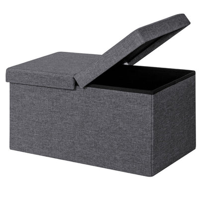 Folding Storage Ottoman Oxford Fabric Footstool Bench Toy Box Chest with Lid