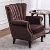 Velvet Fabric Armchair Lounge Tub Chair Queen Anne Fireside Sofa Oyster Wingback