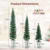 Set of 3 Potted Artificial Christmas Tree Slim Faux Pencil Xmas Tree w/3/4/5 FT