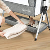 Baby Bedside Crib Portable Travel Cot Bed Mattress Mesh Co-sleeping with Wheels