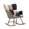 Upholstered Rocking Chair Armchair Rocker Lounge Fireside Sofa Patchwork Fabric