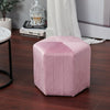 Velvet Padded Stool Dressing Vanity Seat Hexagon Pouffe Footstool Home Furniture
