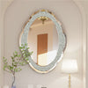 Large Silver Crystal Wall Mirror Diamond Effect Girls Room Vanity Makeup Mirror