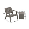 Garden Patio Coffee Table Chairs 3-Piece Outdoor Waterproof Plastic Furniture