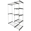 5-Tier Wardrobe Portable Clothes Storage Cupboard With Hanging Rail Shelving UK