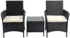 Outdoor Rattan Garden Furniture 3PCS Bistro Set Patio Wicker Table & Chair Set.