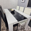Dining Table Set and 6 4 black white Leather chairs kitchen table set of 4 or 6