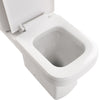 Modern Bathroom Square Toilet Close Coupled WC Soft Close Seat Short Projection