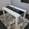 Dining Table Set and 6 4 black white Leather chairs kitchen table set of 4 or 6