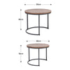 Round Nest of Tables Industrial Nesting Table Set of 2 Coffee End Side Stand